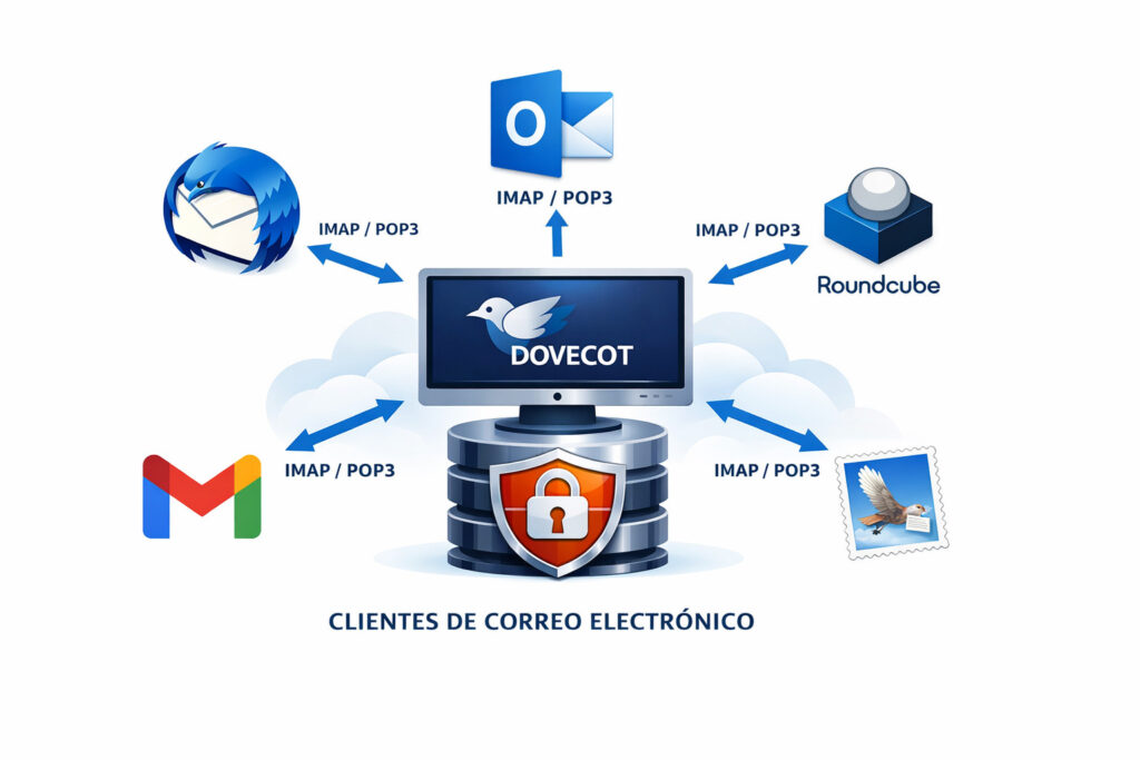 Configurar correctamente IMAP para clientes de correo electrónico: Outlook, Roundcube, Apple Mail, Gmail, Thunderbird.